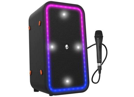 Skullcandy Stomp XL Bluetooth Speaker – IPX5 Waterproof Wireless Portable Speaker, with LED Lightshow & Strobe Modes, 12 Hour Battery, Multi-Link, & USB-C & USB-A Output Charging - Black